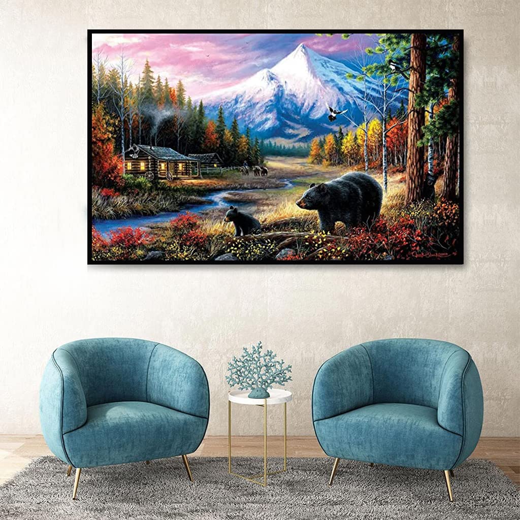 HASTHIP 5D Diamond Painting Kit, 27.5 X 15.7inch Large Size Black Bear Diamond Painting Kits for Adults, DIY Full Drill Crystal Rhinestone Arts and Crafts, Art Diamond Painting for Home Wall Decor HASTHIP 5D Diamond Painting Kit, 27.5 X 15.7inch Large Size Black Bear Diamond Painting Kits for Adults, DIY Full Drill Crystal Rhinestone Arts and Crafts, Art Diamond Painting for Home Wall Decor